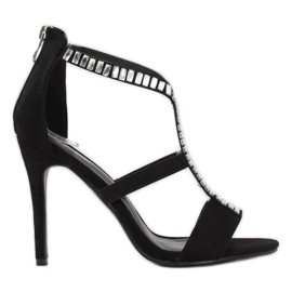 Sandali neri su tacco alto B-60 Black nero