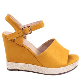 Giallo Sandali con zeppa FD-5M14 Giallo