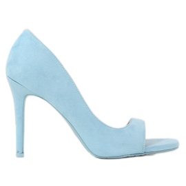 Décolleté con dito aperto blu G70270 Blu