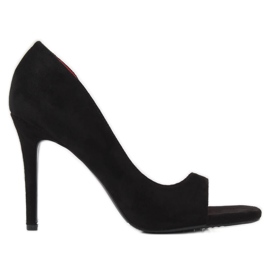 Décolleté con dito aperto nero G70270 Nero