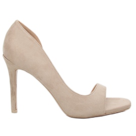 Décolleté con dito aperto beige G70270 Beige