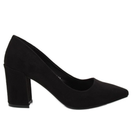 Décolleté con tacco largo nero LE060P Nero
