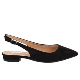 Ballerine nere tacco alto H9022 Negro nero