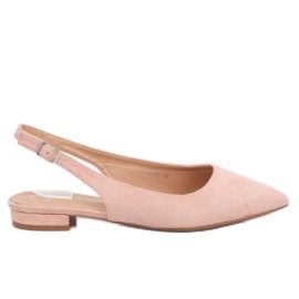 Ballerine rosa tacco aperto H9022 Rosa