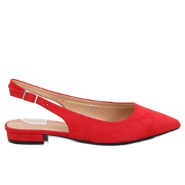 Ballerine rosse con tacco aperto H9022 Rojo rosso