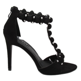 Sandali neri su tacco alto GH-5A5733 Black nero