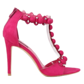 Sandali fucsia su tacco alto GH-5A5733 Fucsia rosa