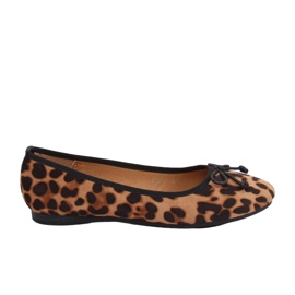 Ballerine donna cammello leopardate H9021 Camel marrone