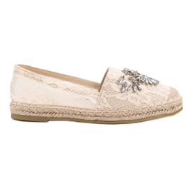 Bestelle Espadrillas di pizzo con ornamenti marrone