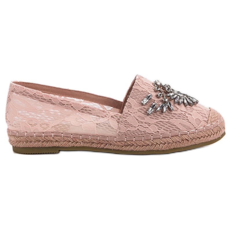 Bestelle Espadrillas di pizzo con ornamenti rosa