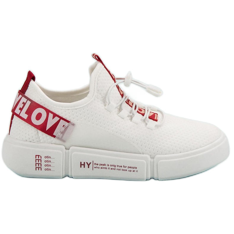 Scarpe sportive con polsino Love bianca