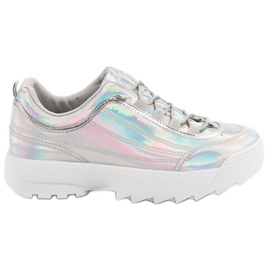 Sneakers laccate argento Holo grigio
