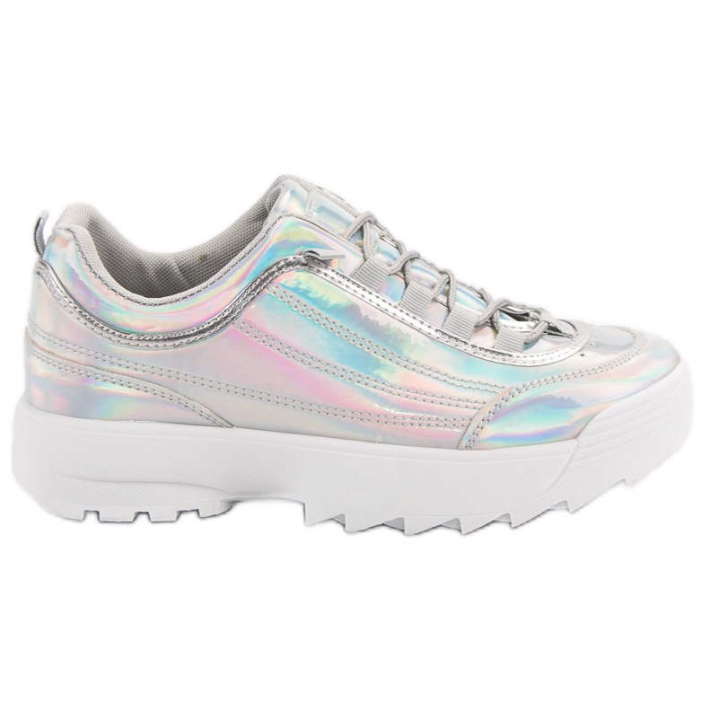 Sneakers laccate argento Holo grigio