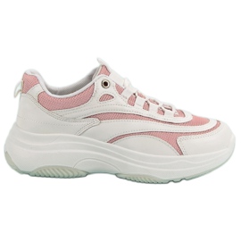 Sneakers bianche e rosa bianca