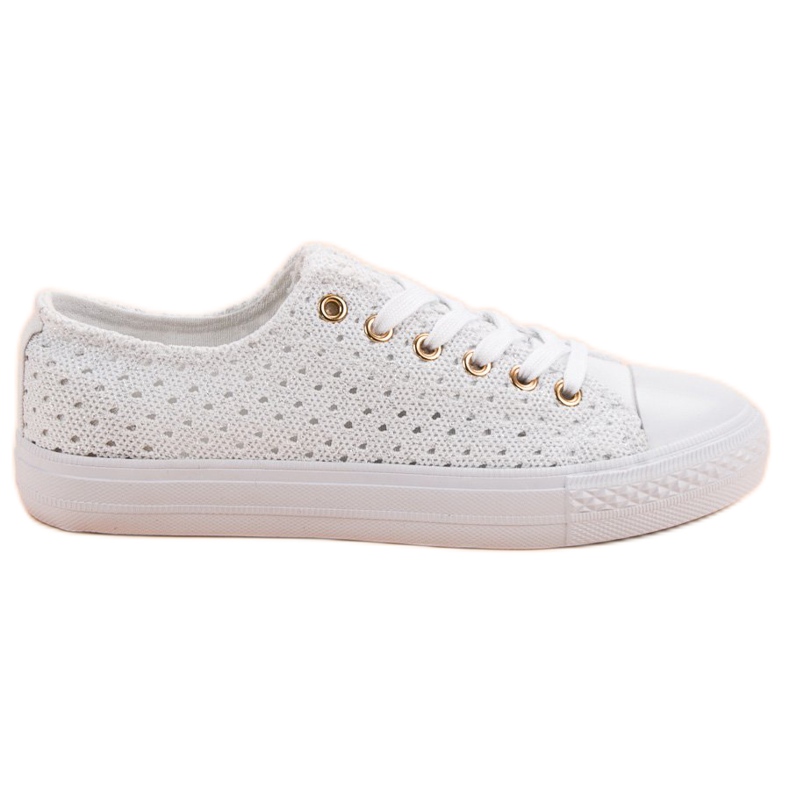 Sneakers in tessuto bianco bianca