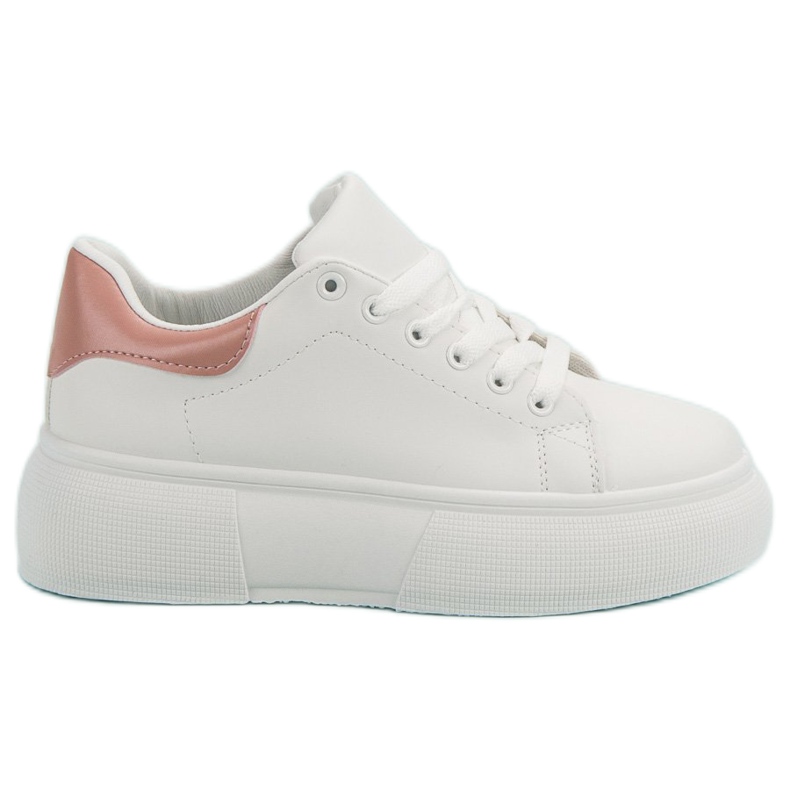 Renda Scarpe bianche sulla piattaforma bianca