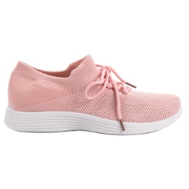 Calzature sportive in tessuto rosa