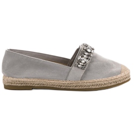 Bestelle Espadrillas In Camoscio Con Cristalli grigio