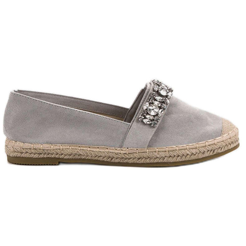 Bestelle Espadrillas In Camoscio Con Cristalli grigio