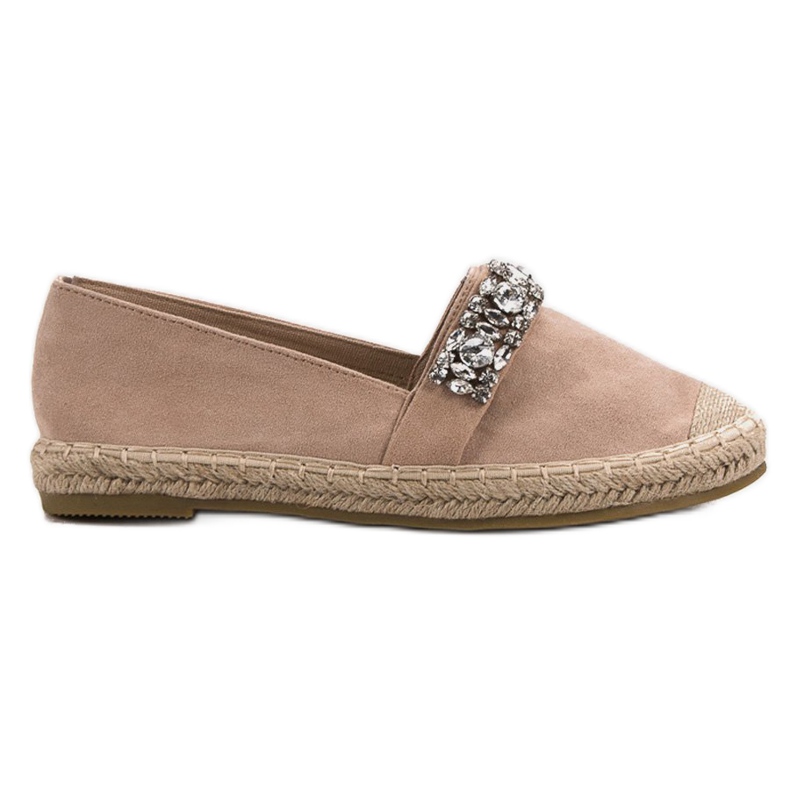 Bestelle Espadrillas In Camoscio Con Cristalli marrone