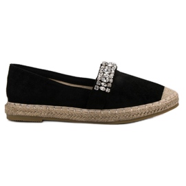 Bestelle Espadrillas In Camoscio Con Cristalli nero