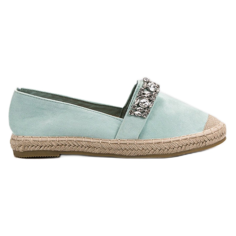 Bestelle Espadrillas In Camoscio Con Cristalli verde