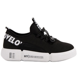 Scarpe sportive con polsino Love nero