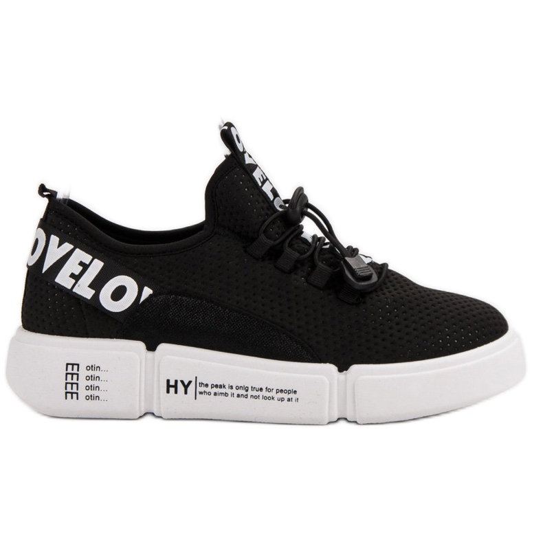Scarpe sportive con polsino Love nero
