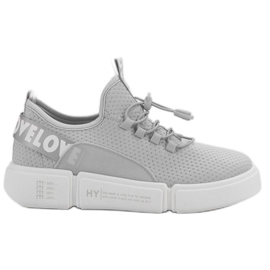Scarpe sportive con polsino Love grigio
