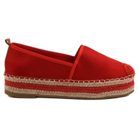 Coura Espadrillas in pelle scamosciata sulla piattaforma rosso