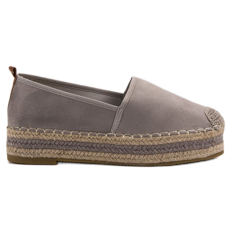 Coura Espadrillas in pelle scamosciata sulla piattaforma grigio