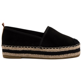 Coura Espadrillas in pelle scamosciata sulla piattaforma nero
