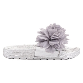 Seastar Pantofole Grigie Con Fiori grigio