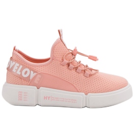 Scarpe sportive con polsino Love rosa