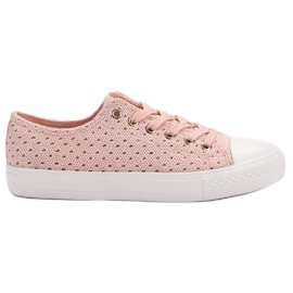 Sneakers in tessuto rosa
