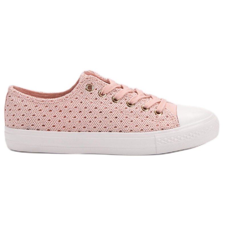 Sneakers in tessuto rosa