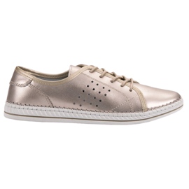 Kylie Scarpe stringate in pelle d'oro