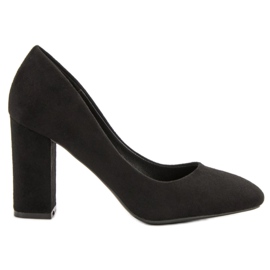 Small Swan Décolleté classiche in pelle scamosciata nero