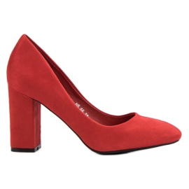 Small Swan Décolleté classiche in pelle scamosciata rosso