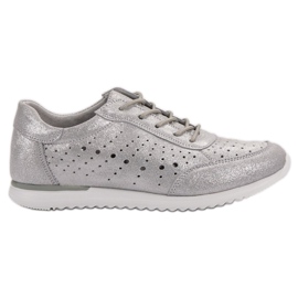 Kylie Scarpe in pelle argento grigio