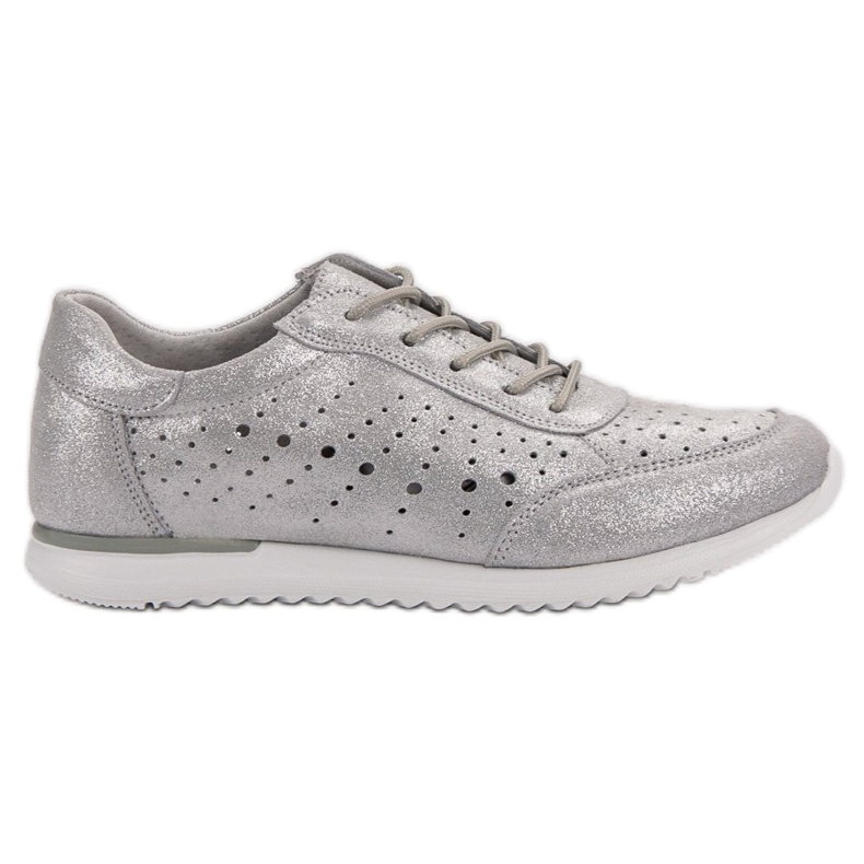 Kylie Scarpe in pelle argento grigio