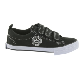 Sneakers nere American Club con velcro bianca nero