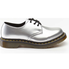 Dr. Martens 1461 Vegan Chrome Silver Vernice cromata metallizzata grigio