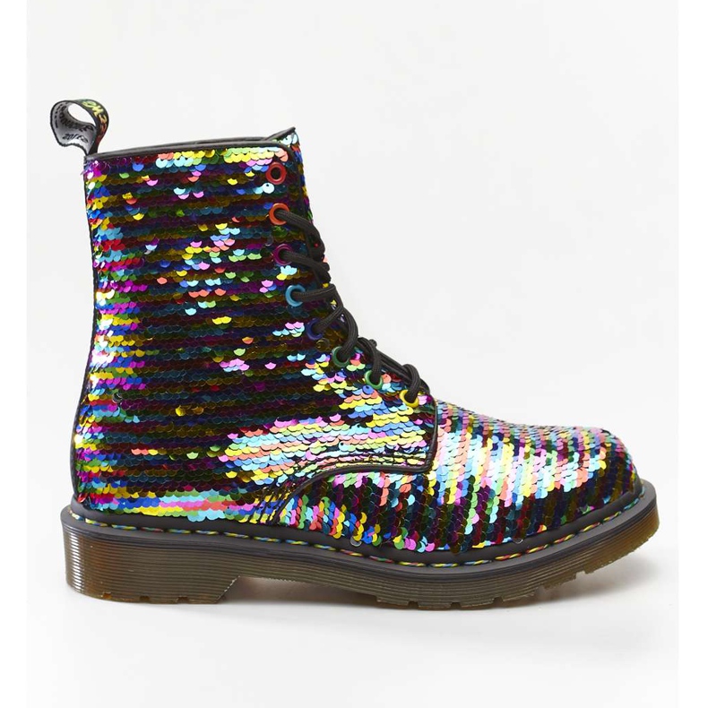 Dr. Martens 1460 Pascal Sequin Rainbow Multi Argento nero