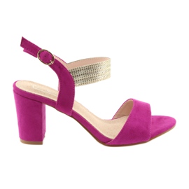Sandali sul palo di Filippo DS817 fucsia/oro rosa giallo