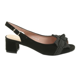 Sandali con fiocco Filippo 788 nero / pois bianco