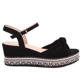 Sandali neri con zeppa B126 Black nero