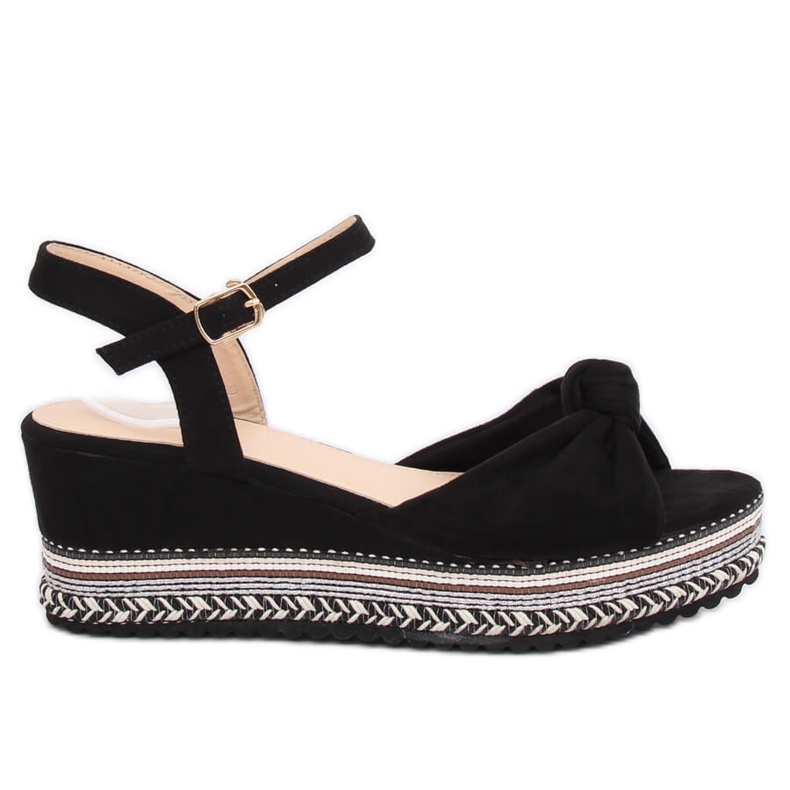 Sandali neri con zeppa B126 Black nero