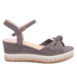 Sandali grigi con zeppa B126 Grey grigio