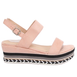 Sandali con suola alta rosa 9073 Pink